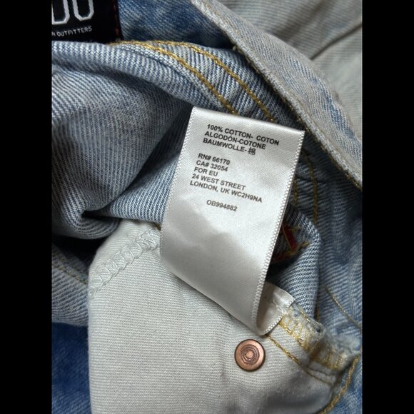 BDG Urban Outfitters Jeans 25 Womens Blue Light Wash Bootcut Fray Destroyed Knee - Picture 10 of 10